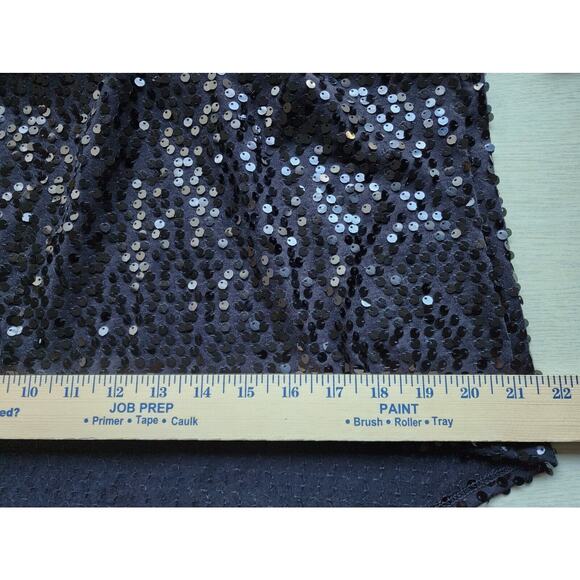 TOP-NUE OPTIONS-Black Sequins-Shirt Tail Bottom-3/4 Sleeves-Reflective-Size MED - Picture 11 of 14